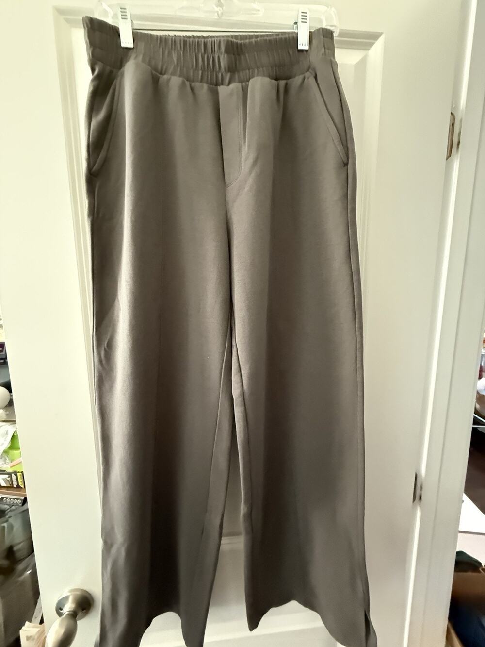 Old Navy Dynamic Fleece High Rise Wide Leg Pants Gray Medium